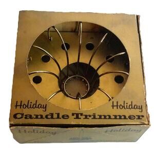 Vintage Nated Corp Mid Century Gold Holiday Candle Trimmer Carousel Taper Holder